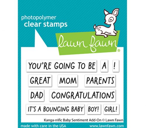 Lawn Fawn Add-On Stamp - Kanga-rrific Baby Sentiments