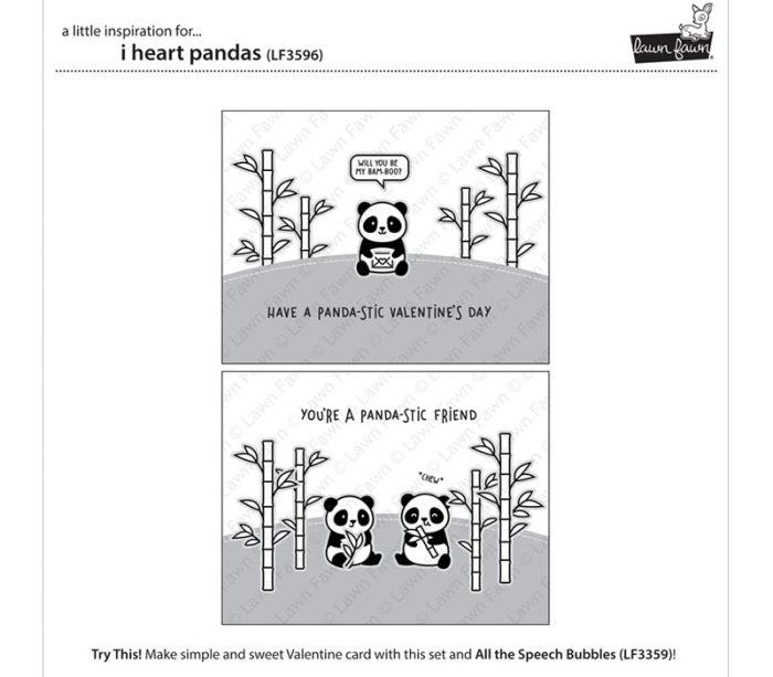 Lawn Fawn Stamp - I Heart Pandas - Image 3