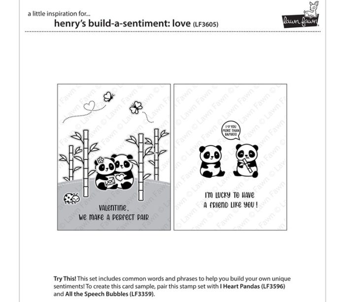 Lawn Fawn Stamp - Henrys Build a Sentiment Love - Image 2