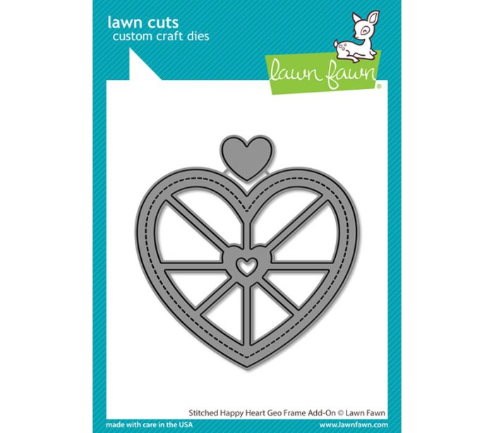 Lawn Fawn Die - Stitched Happy Heart Geo Frame Add-On