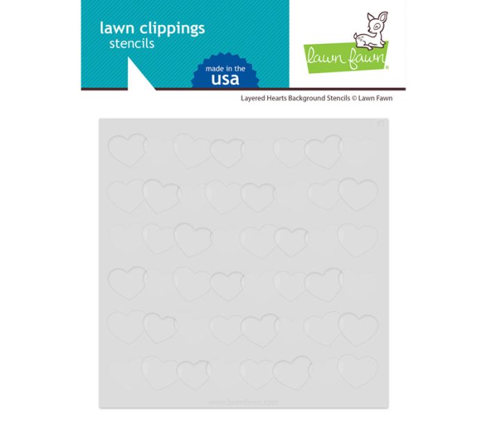 Lawn Fawn Stencil - Layered Hearts Background