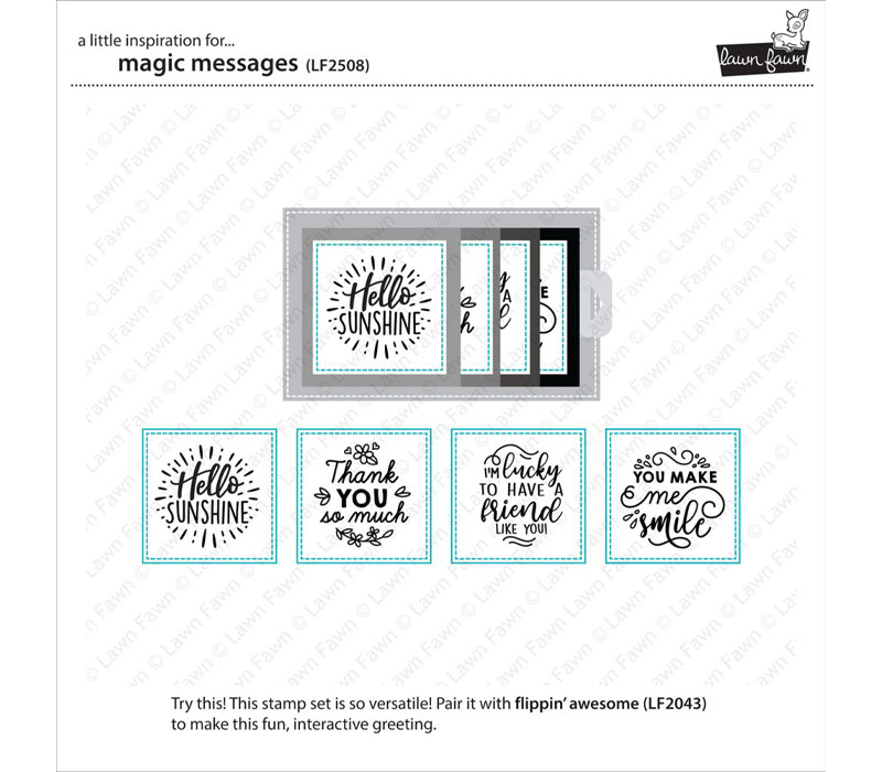 Lawn Fawn - Clear Stamps - Magic Heart Messages