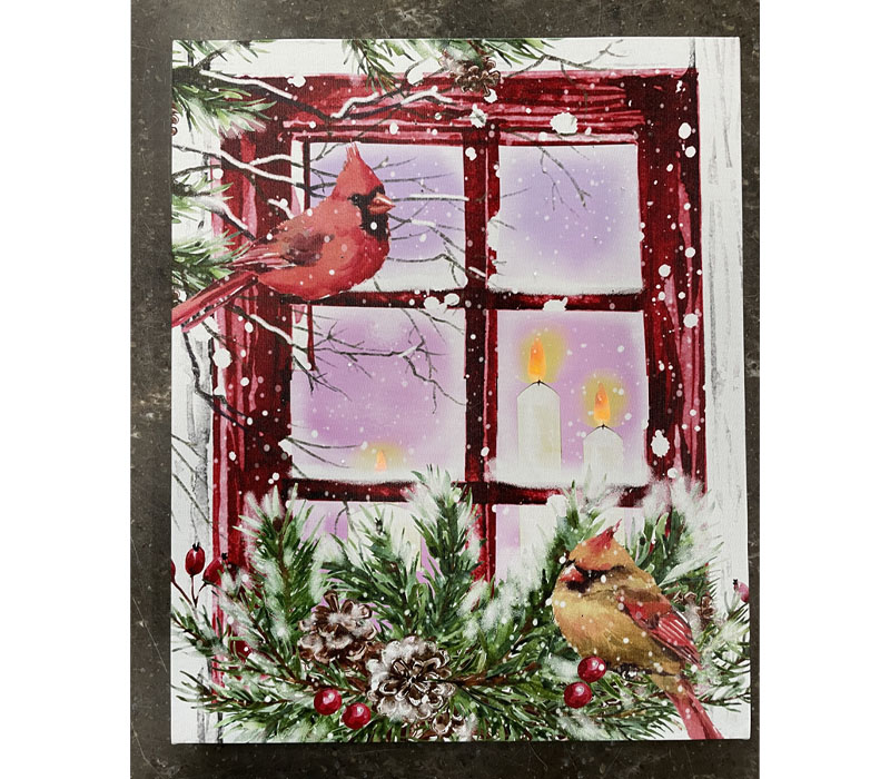 Cardinal Window Frame Plastic Canvas Kit, Black Frame