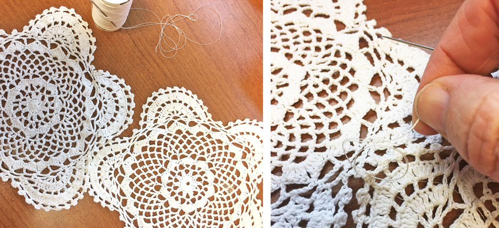 How to stitch together doilies for a table runner - Craft Warehouse