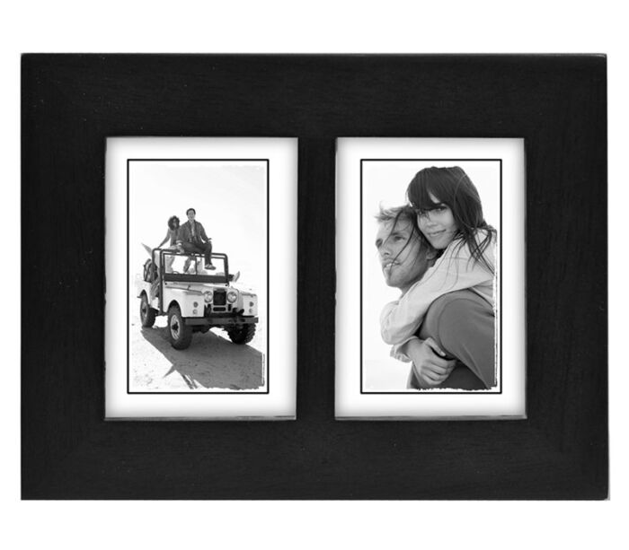 Picture Frame - Black Metal Double 2-inch x 3-inch