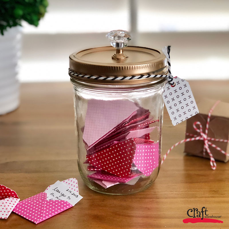 Jar with Mini Envelopes made with We R Memory Keeper Mini Envelope Punch Board