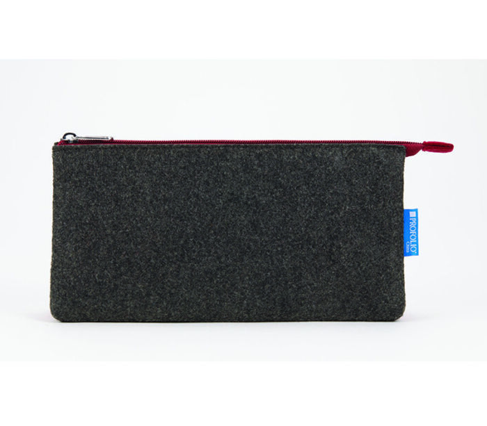 Itoya Midtown Pouch - 5 x 9 inch - Charcoal and Maroon