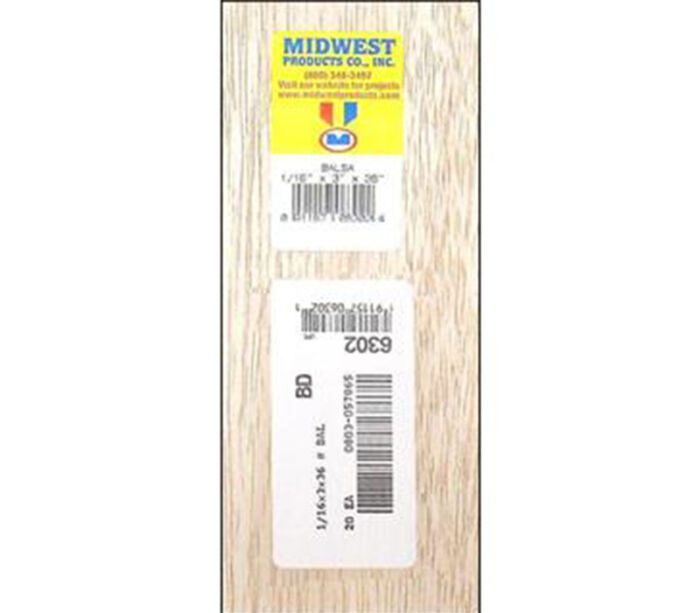 Basswood Sheet - 1/16-inch x 3-inch x 36-inch