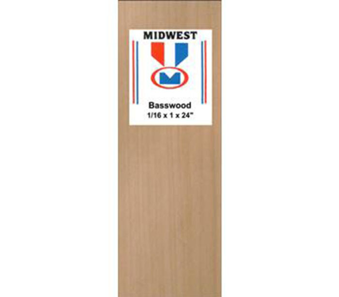 Basswood Sheet - 1/16-inch x 1-inch x 24-inch