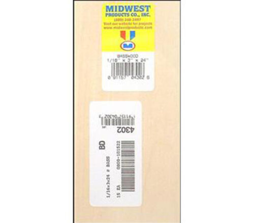 Basswood Sheet - 1/16-inch x 3-inch x 24-inch