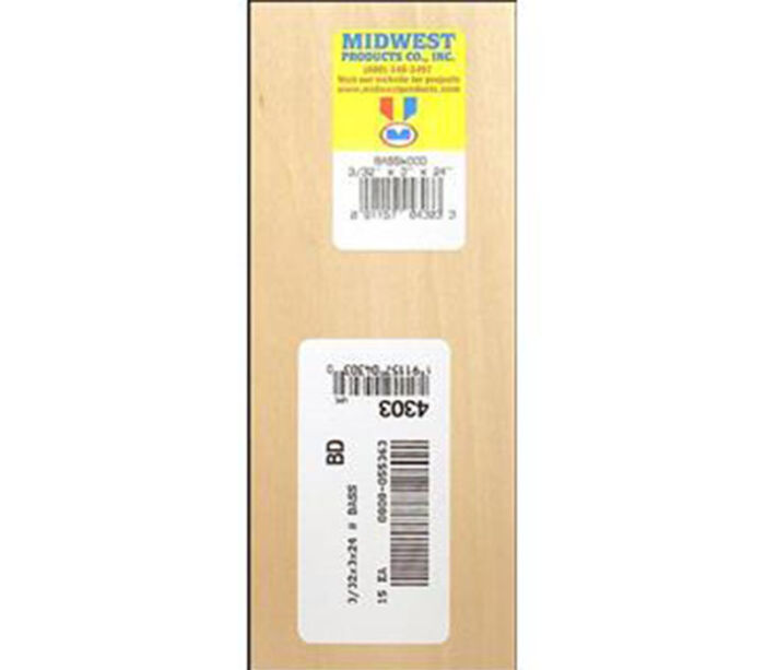 Basswood Sheet - 3/32-inch x 3-inch x 24-inch