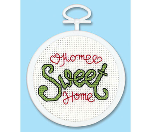 Home Sweet Home 2.5-inch round Mini Cross Stitch Kit #0025
