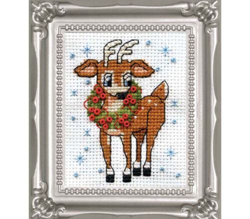 Reindeer 2-inch x 3-inch Cross Stitch Kit #522
