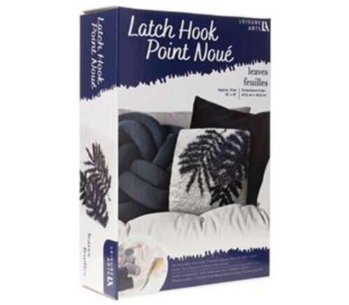 Leisure Arts Latch Hook Kit - Black White Leaves
