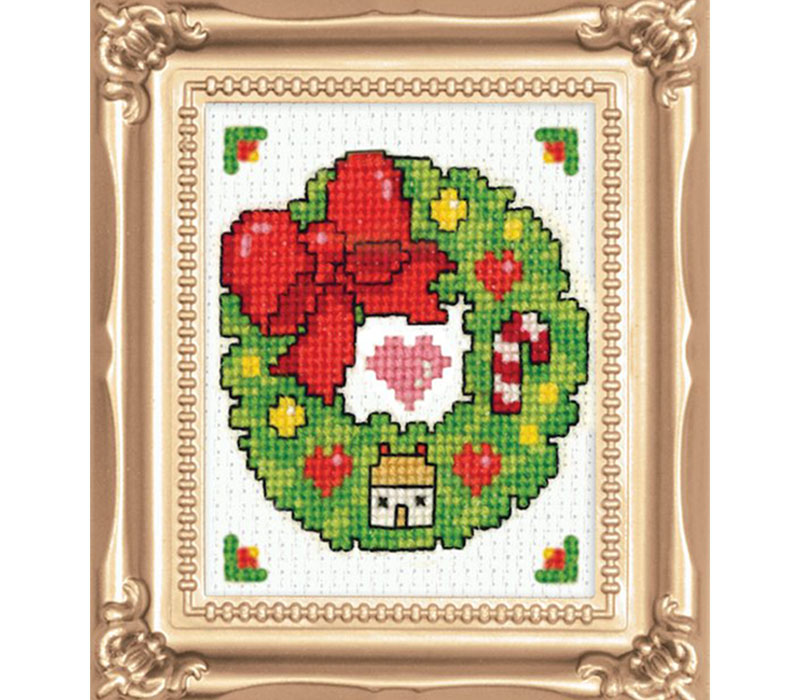 Wreath 2-inch x 3-inch Cross Stitch Kit #593