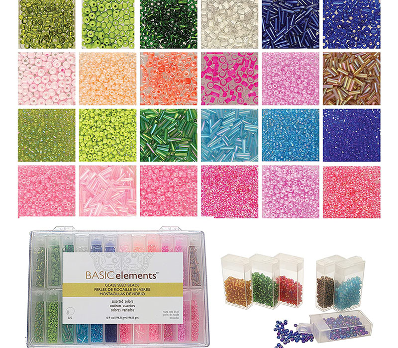 Seed Beads for Bracelets, 24 Colors 3mm Colored Small Glass Beads