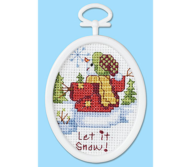 Let It Snow 2.25-inch x 2.75-inch Mini Cross Stitch Kit #1058