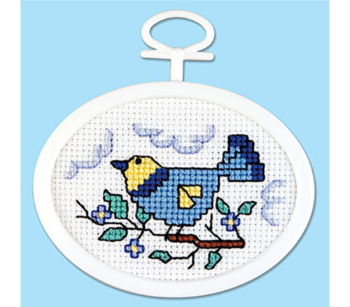 Bird on a Branch 2.25-inch x 2.75-inch Mini Cross Stitch Kit #1499