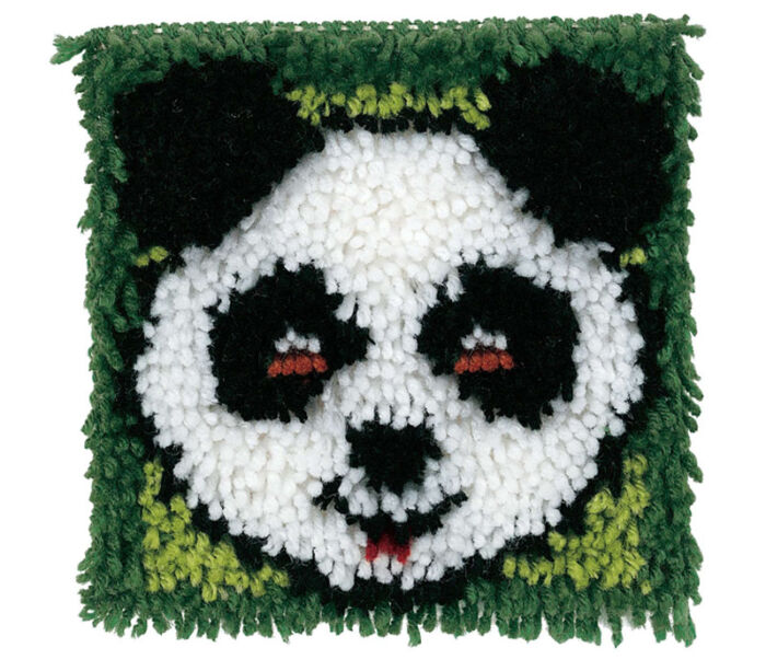 Wonderart Panda 8-inch x 8-inch Latch Hook #029907