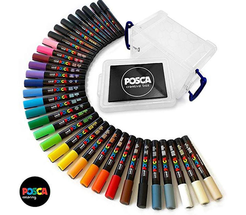 POSCA Paint Marker, PC-17K Extra Broad Rectangular Chisel, White