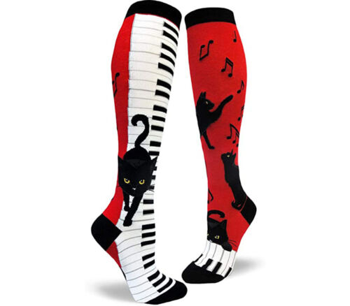 ModSocks Socks - Piano Cat - Woman's Size 6-10