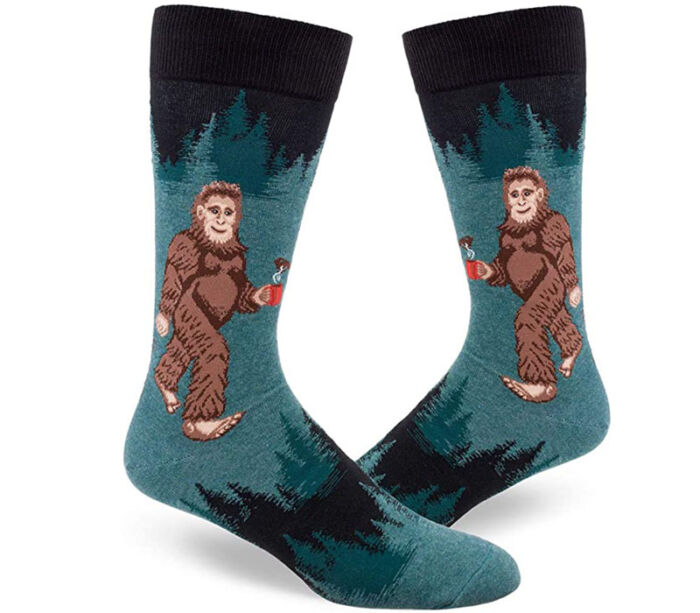 ModSocks Socks - Sasquatch Loves Coffee - Mens Size 8-13