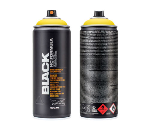 Montana Black High Pressure Spray Paint Can - Power Yellow