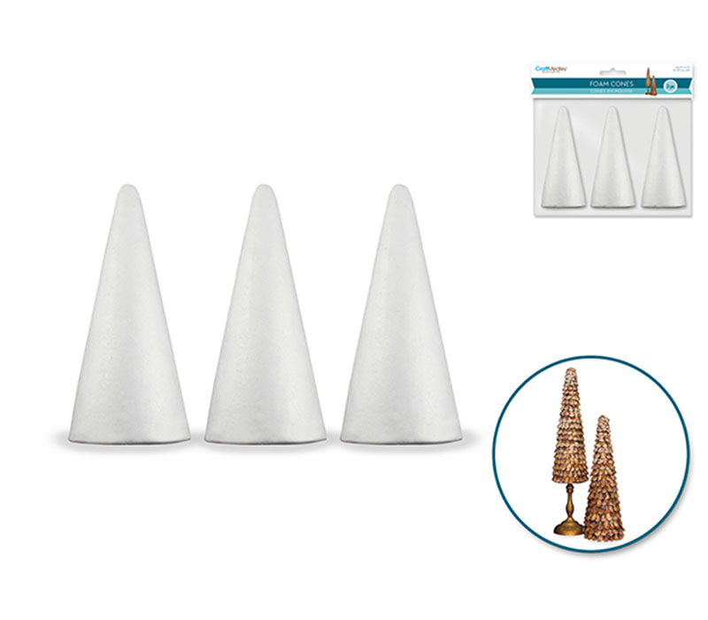 MutliCraft Polyfoam Cones - 3 Piece - 4-inch