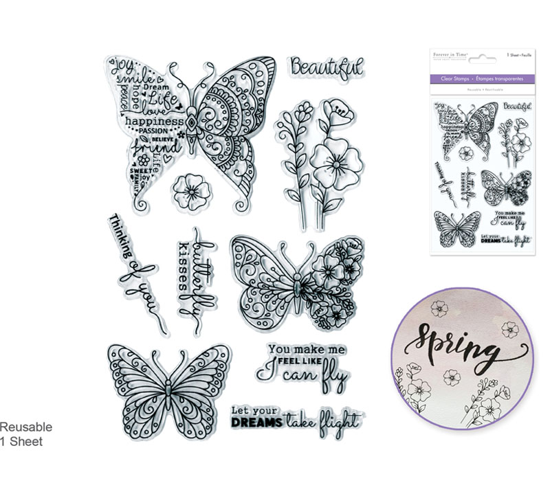 MultiCraft Stamp Set - Butterfly Kisses