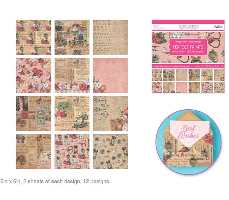 MultiCraft Paper Pad - 6x6 - Vintage Couture