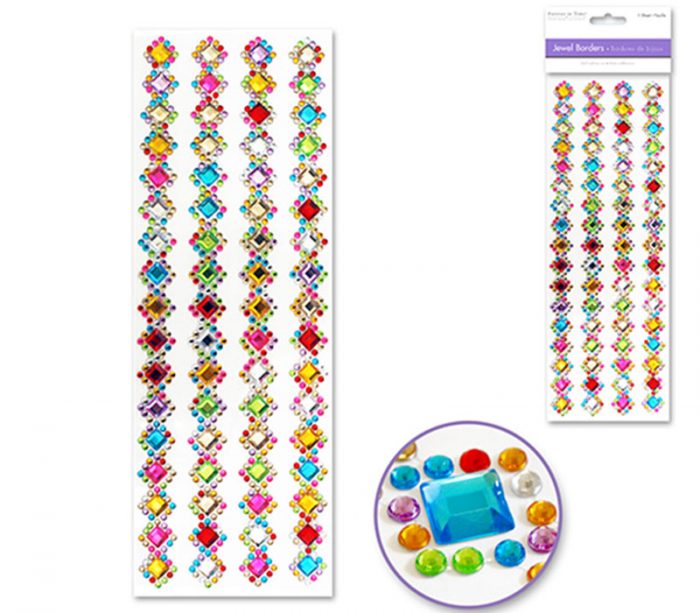 MultiCraft Paper Craft Stickers - Jewel Borders Diamond Bling