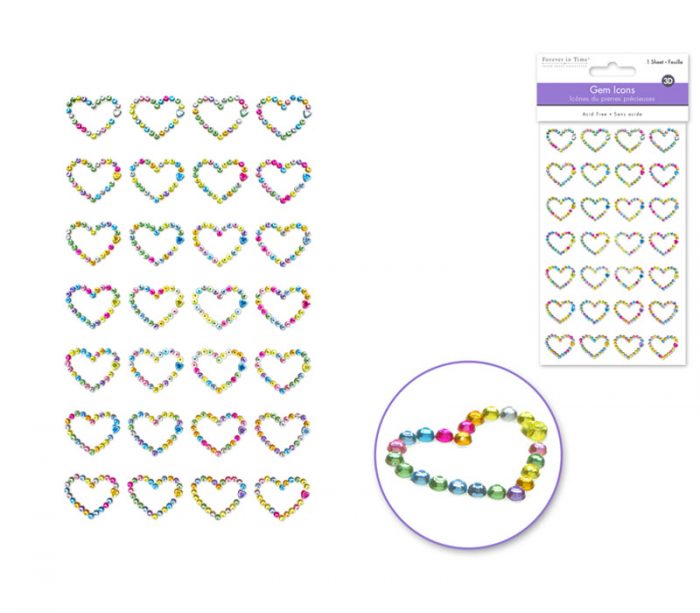 MultiCraft Paper Craft Stickers - Dainty Hearts