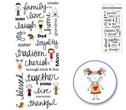 MultiCraft Paper Craft Stickers - Clear Family