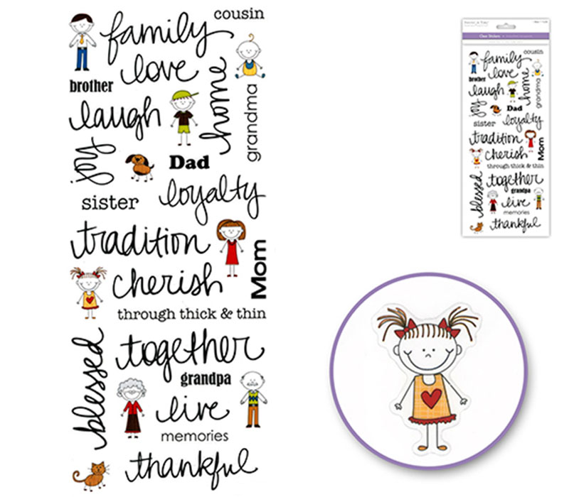 MultiCraft Paper Craft Stickers - Clear Family