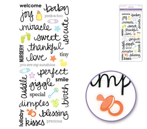 MultiCraft Paper Craft Stickers - Clear Welcome Baby