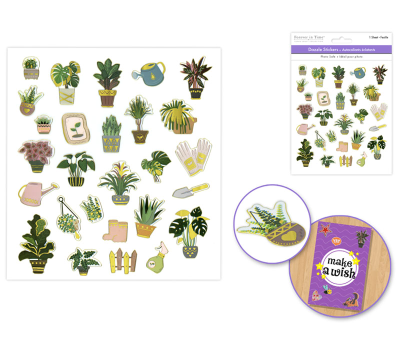 MultiCraft Paper Craft Stickers - Succulents