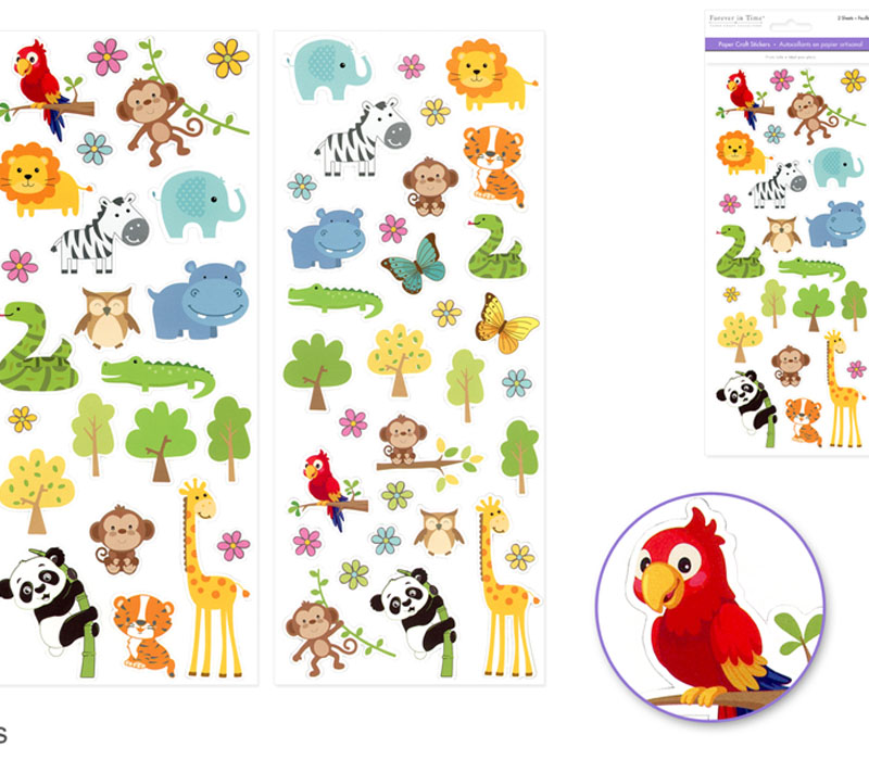 MultiCraft Paper Craft Stickers - Baby Animals 2 Sheets