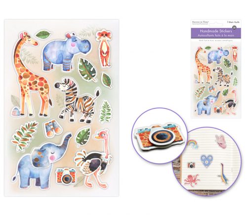 MultiCraft Handmade Glitter 3D Stickers - Safari