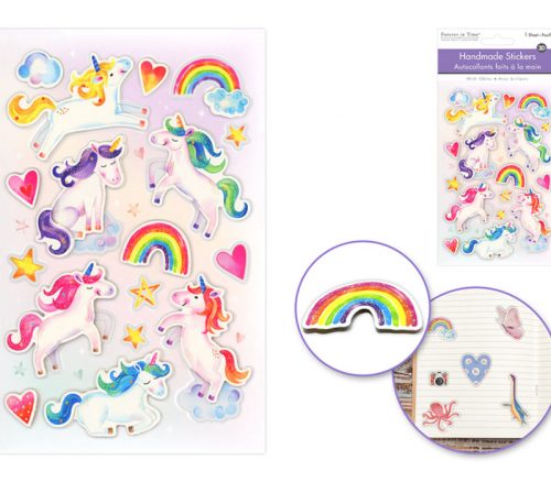 MultiCraft Handmade Glitter 3D Stickers - Unicorn Dreams