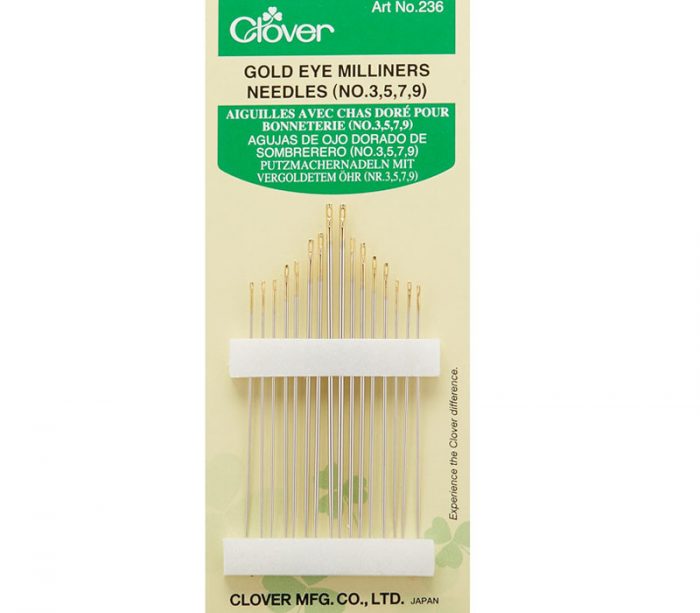 Clover Goldeye Milliners Needles Set - Sizes 3-9 - 16 Piece