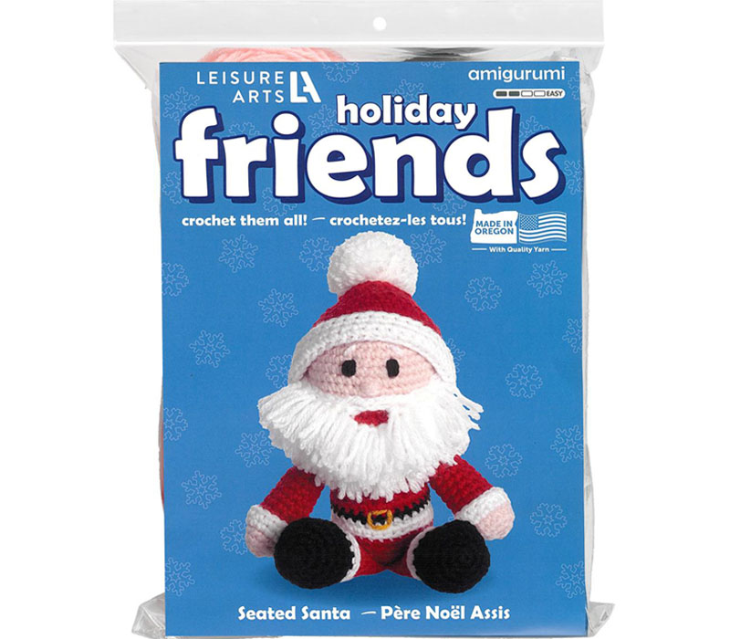 Leisure Arts Mini Maker Friends Crochet Kit - Seated Santa