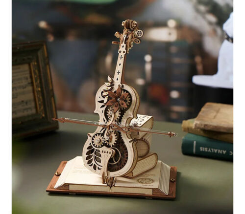 Robotime Magic Cello Mechanical Music Box 3D Wooden Puzzle