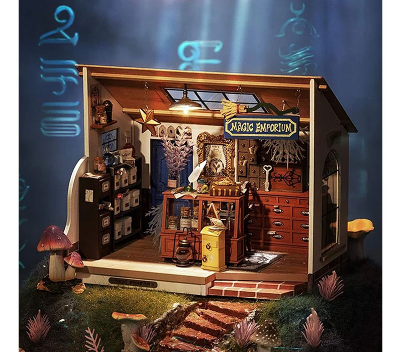 Robotime Rolife Kiki's Magic Emporium DIY Miniature House 3D Wooden Puzzle Kit
