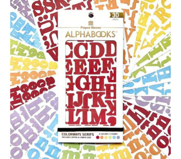 Paper House Alphabet Stickers - Alphabooks Colorways Serifs