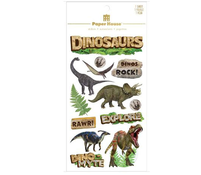 Paper House Scrapbook Stickers - Dinosaurs 3D