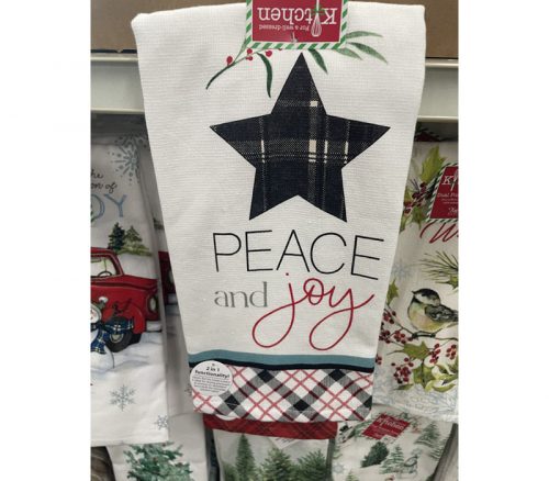 Kay Dee Terry Towel - Merry Christmas Peach and Joy