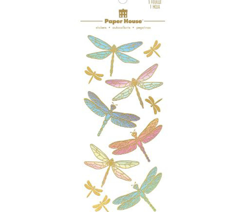 Paper House Faux Enamel Stickers - Dragonflies