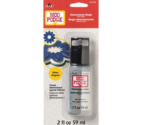 Plaid Mod Podge Dimensional Magic Glitter - 2-ounce - Silver