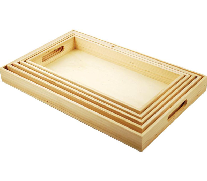 Multicraft Paintable Wooden Tray Set - 5 Piece