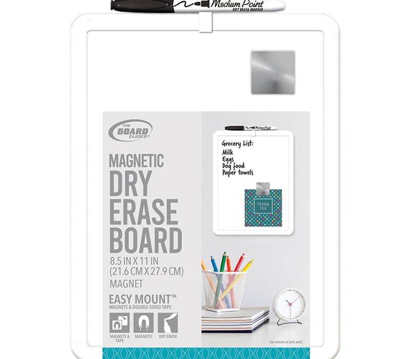 Board Dudes Magnetic Framed Dry Eraser Board - 8.5x11